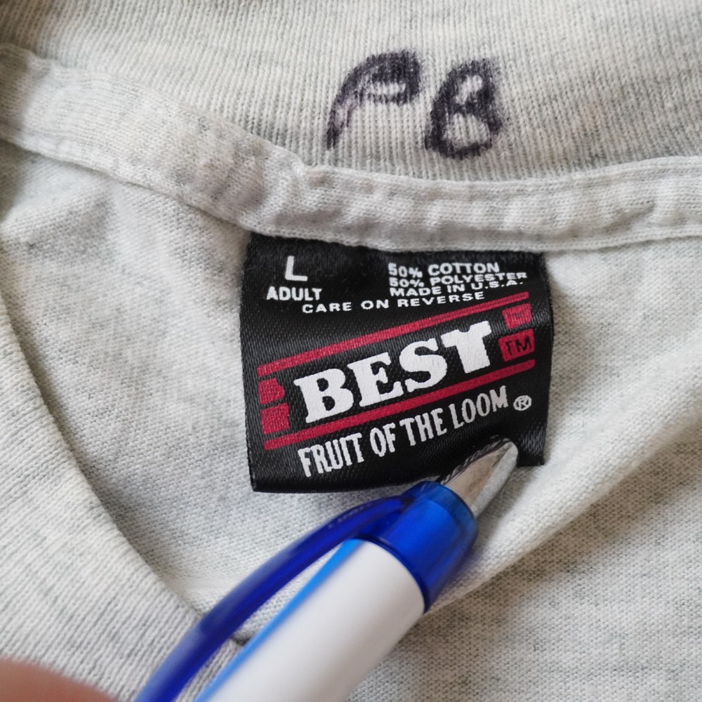 Vintage T-Shirt Large Mens 90s Grey Camp Potosi Staff USA Fruit of the Loom - Picture 4 of 8